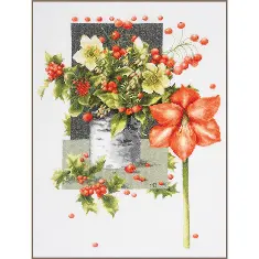 PN-0198291 Set for cross-stitching 39x51cm, 27ai.LanArte HOLLY JOLLY AMARYLLIS HOLLY JOLLY AMARYLLIS