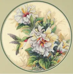 35156 Набір для вишивання DIMENSIONS «Hibiscus Duo • Колібрі і бутони гибискуса»