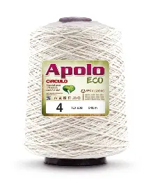 20 APOLO ECO 4 пряжа (85%% бавовна, 15%% волокна, 600гр, 915м 1шт), молочний