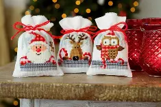 PN-0149462 Набір для вишивання хрестом (мішечки для саше) Vervaco Friends Christmas II "Різдвяні друзі II"
