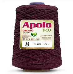7136 APOLO ECO 8 пряжа (85%% бавовна, 15%% волокна, 600гр, 457м 1шт), бордовий