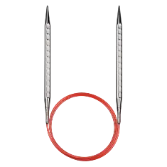 717-7 (120см/5,0мм) Кругова спиця квадратної форми/ латунь біла бронза з пластиковим кабелем, Addi