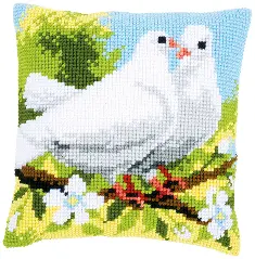 PN-0158106 Cross stitch kit (pillow) Vervaco "White pigeons"