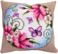 Набір для вишивання подушки хрестиком Чарівна Мить РТ-153 "Вінок з лілій"