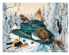 35137 Набір для вишивання хрестом DIMENSIONS «Sunflower snowman/ Сніговик з соняшником»