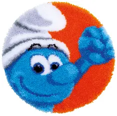 PN-0185855 Vervaco rug embroidery kit "The Smurfs Hefty"
