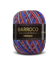 9459 BARROCO MULT. PREMIUM пряжа (100%% бавовна мерсерізована, 200гр. 226м. ), різнокольоровий