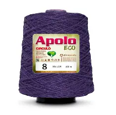 6498 APOLO ECO 8 пряжа (85%% бавовна, 15%% волокна, 600гр, 457м 1шт), темно фіолетовий