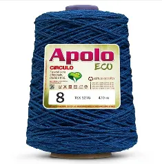 2775 APOLO ECO 8 пряжа (85%% бавовна, 15%% волокна, 600гр, 457м 1шт),синій