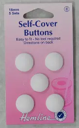 475.18 Ґудзики для обтягування, пластик, 18 мм, 5шт