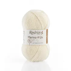 02 Merino 4 Us пряжа (100%% мериносова вовна - без мулесингу), колір Перлина 50 г моток ROSARIOS