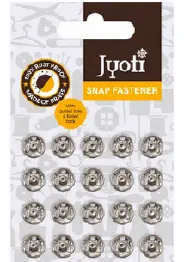 34450 Кнопки для одягу металеві, чорні, 6  мм, JYOTI