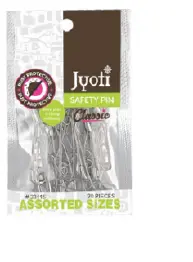 33115 Шпильки металеві срібні розмір асорті, нікель.покриття 20 шт. JYOTI