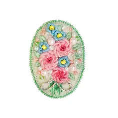 BP-288 Beadwork kit for creating broоch Crystal Art "Bouquet"
