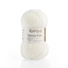 01 Merino 4 Us пряжа (100%% мериносова вовна - без мулесингу), колір Білий 50 г моток ROSARIOS