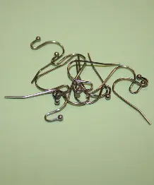 43 Швензи для сережок (крючок), 22х14х2мм, колір срібло, 10шт