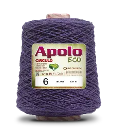 6498 APOLO ECO 6 пряжа (85%% бавовна, 15%% волокна, 600гр, 610м 1шт), ФІОЛЕТОВИЙ