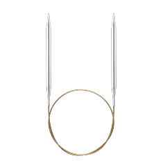 105-7 (30см/5,0мм)  Кругова спиця для в'язання / латунь біла бронза з пластиковим кабелем, Addi