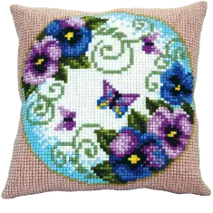 Набір для вишивання подушки хрестиком Чарівна Мить РТ-150 "Фіалковий вінок"