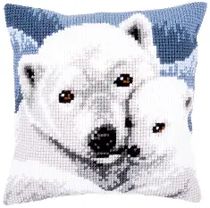 PN-0157960 Набір для вишивання хрестом (подушка) Vervaco Polar bear "Полярний ведмідь"