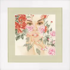 PN-0149291 Набір для вишивки хрестом LanArte Flowers Face "Лице у квітах"