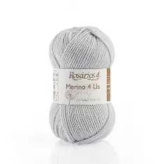 03 Merino 4 Us пряжа (100%% мериносова вовна - без мулесингу), колір Світло-сірий 50 г моток ROSARIOS