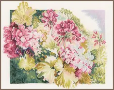 PN-0164073 Counted cross stitch kit LanArte "Garaniums"