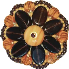 BP-204 Beadwork kit for creating broоch Crystal Art "Calendula"