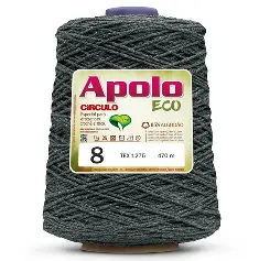 8676 APOLO ECO 8 пряжа (85%% бавовна, 15%% волокна, 600гр, 457м 1шт), темно сірий