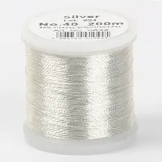 silver/9842 Metallic №40 віскоза/металізований поліефір для вишивання, 200 м