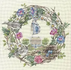 70-35427 Набір для вишивання хрестиком «Cottage Wreath//Вінок з котеджом»  DIMENSIONS