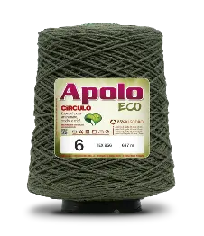 5368 APOLO ECO 6 пряжа (85%% бавовна, 15%% волокна, 600гр, 610м 1шт), ХАКІ 