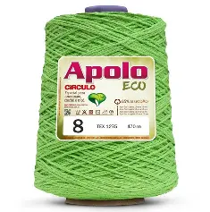5086 APOLO ECO 8 пряжа (85%% бавовна, 15%% волокна, 600гр, 457м 1шт), лайм