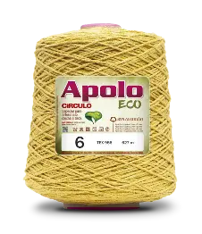 1660 APOLO ECO 6 пряжа (85%% бавовна, 15%% волокна, 600гр, 610м 1шт) ЖОВТИЙ