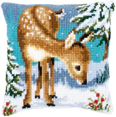 PN-0149147 Vervaco Cross Stitch Cushion "A little deer"