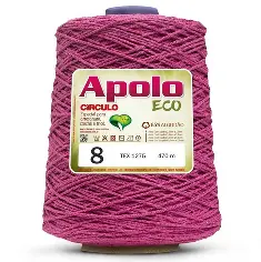 6122 APOLO ECO 8 пряжа (85%% бавовна, 15%% волокна, 600гр, 457м 1шт), темно-рожевий