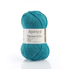 09 Merino 4 Us пряжа (100%% мериносова вовна - без мулесингу), колір Синьо-зелени 50 г моток ROSARIOS