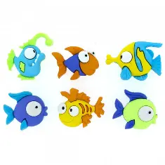 6952 Декоративні ґудзики. Різнокольорові рибки