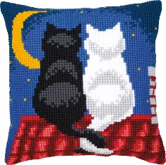 PN-0008598 Cross stitch kit (pillow) Vervaco " Cats in the night