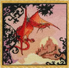 121 КA (Aida) Набір для вишивання хрестом NIMUЁ Le Dragon Rouge "Червоний дракон" 