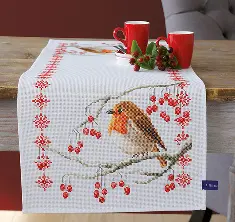 PN-0155637 Набір для вишивання хрестом (доріжка на стіл) Vervaco Kitten I "Пташка"