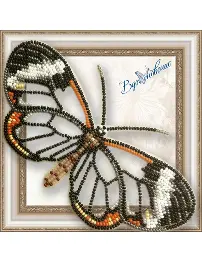 BGP-049 Набор для вышивки бисером на прозрачной основе "3D Бабочка Грета Ото" (стеклянная)