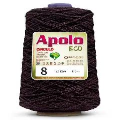 3862 APOLO ECO 8 пряжа (85%% бавовна, 15%% волокна, 600гр, 457м 1шт),темно коричневий
