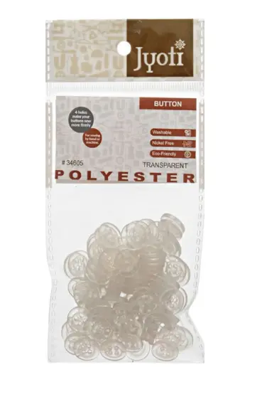 34605 Пластикові гудзики прозорі діам. 1 см, 100 шт. JYOTI. Каталог товарів. Інструменти та фурнітура. Інструменти ЧМ
