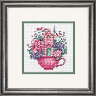 70-65232 Набір для вишивання хрестиком Teacup house/Чайний будинок  DIMENSIONS. Каталог товарів. Набори