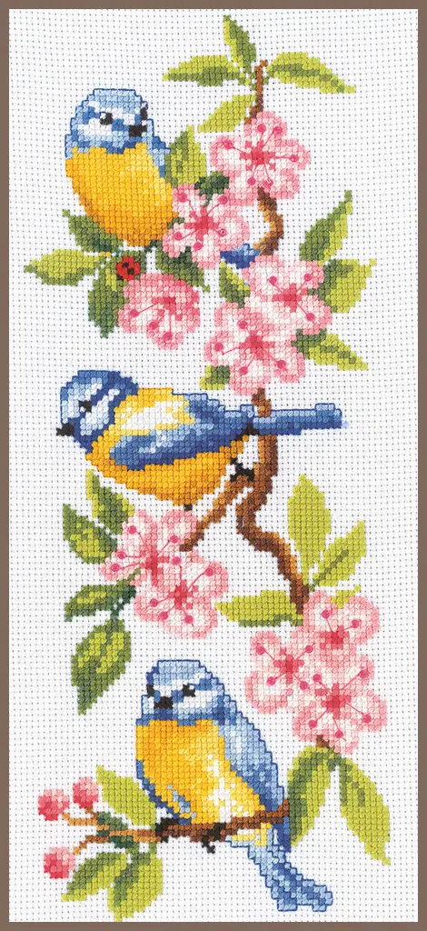 PN-0011832 Набор для вышивки крестом Vervaco Birds on blossoms "Птицы на цветах" . Catalog. Kits