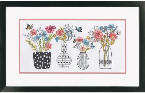 70-35431 Набір для вишивання хрестиком «Wildflower Vases • Вази з польовими квітами» DIMENSIONS. Каталог товарів. Набори