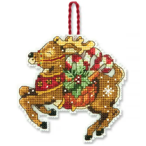 70-08916 Набор для вышивания крестом DIMENSIONS Reindeer Christmas Ornament "Рождественское украшение Северный олень". Catalog. Kits