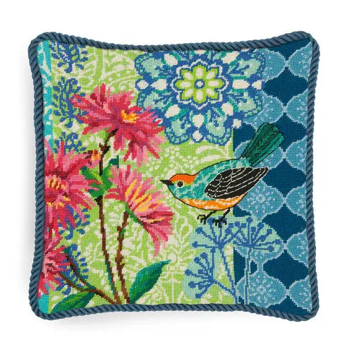 71-20085 Набор для вышивания подушки (гобелен) DIMENSIONS Blue Floral "Голубые цветы". Catalog. Kits