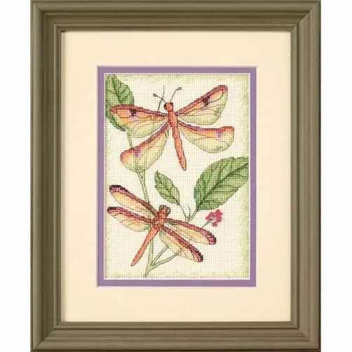 65029 Набор для вышивания крестом DIMENSIONS Dragonfly Duo "Дуэт стрекоз". Catalog. Kits